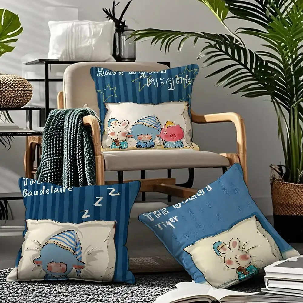 

Have A Good Good Night Art Pillow Case Comfort Sofa Bed Silky Elegant Invisible Zipper Custom Decorative Cushion Cover