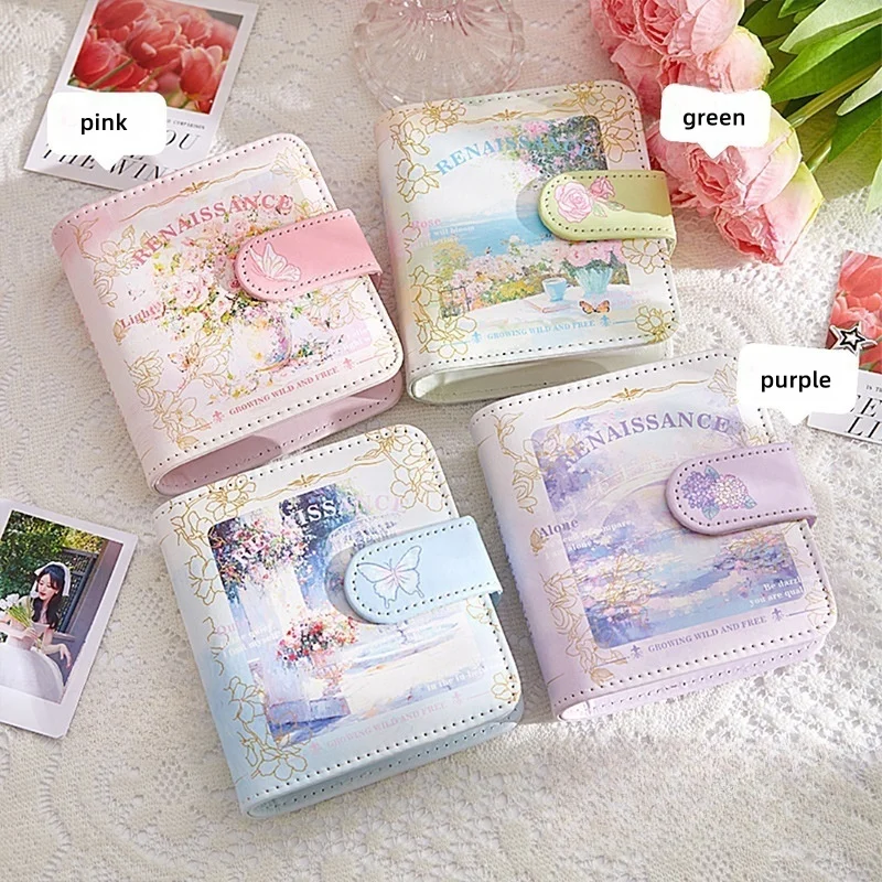 Album fotografico in pelle con pittura a olio vintage, archivio da 3 pollici, porta carte con slot singolo, raccoglitore, cartoline fotografiche, idol, Kpop, display e custode della memoria