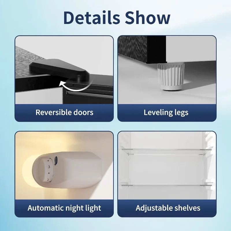 Холодильник BANGSON 7,7 куб. футов с морозильной камерой, холодильник квартирного размера с морозильной камерой, 2 двери, 5 настроек, регулируемая температура