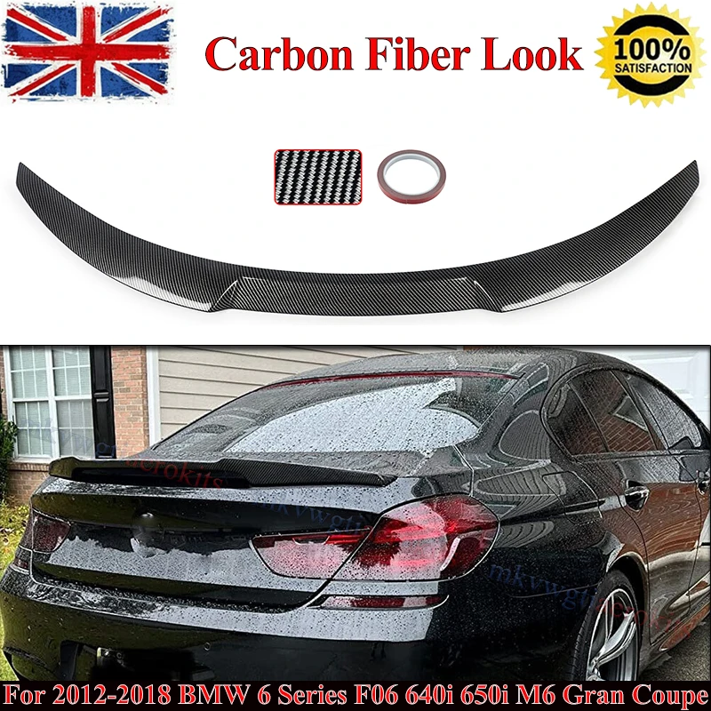 

For BMW 6-Series F06 M6 Gran Coupe 12-18 M4 Carbon Style Rear Boot Trunk Spoiler