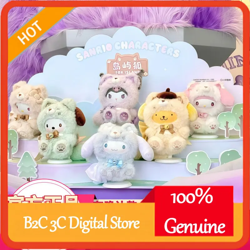 

Новинка 2025, виниловая глухая коробка серии Sanrio Fox Island, милая мультяшная кукла, коллекционный декор для рабочего стола, подарок на день рождения для девочки