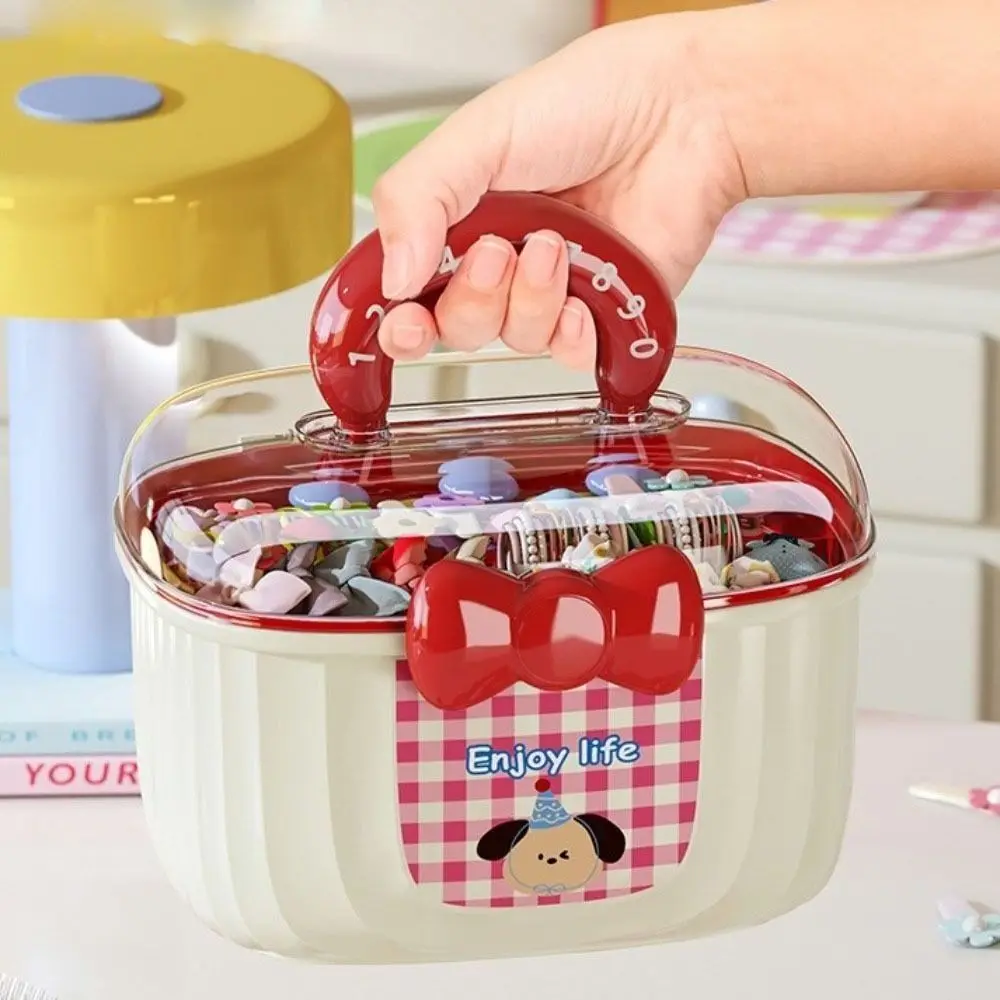 

Double-layer Desktop Storage Box Separated Large-capacity Girls Hairpin Jewelry Box Gift Cartoon Toy Organizer Box Hair Clips