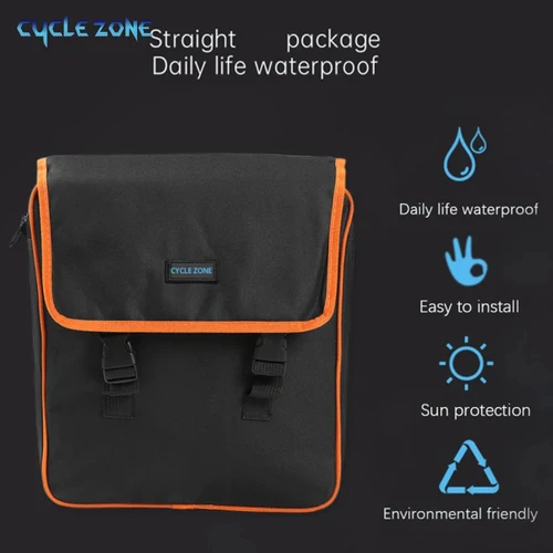 Bolsa impermeable para asiento trasero de bicicleta, bolsa de viaje con doble bolsa, bolsas traseras para ciclismo al aire libre, bolsas traseras para bicicleta de montaña, gran capacidad, color negro