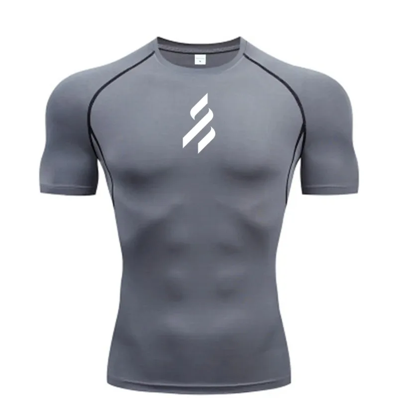 Compression T Shirt Men Summer Sportswear Running T-shirt Elastic Quick Dry Sport Tops Tee Athletic Gym Workout Shirts Men view 6