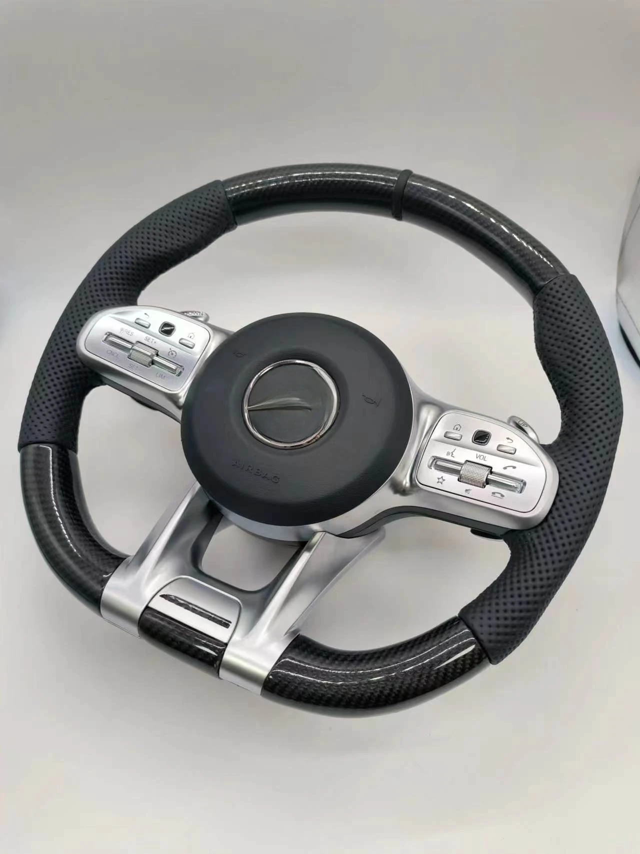 Custom CarbonFiberSteeringWheelCompatible with Mercedess AMGBenz A45G63C63 Mercedes BenzsSteeringWheel/CustomizableLEDDisplay