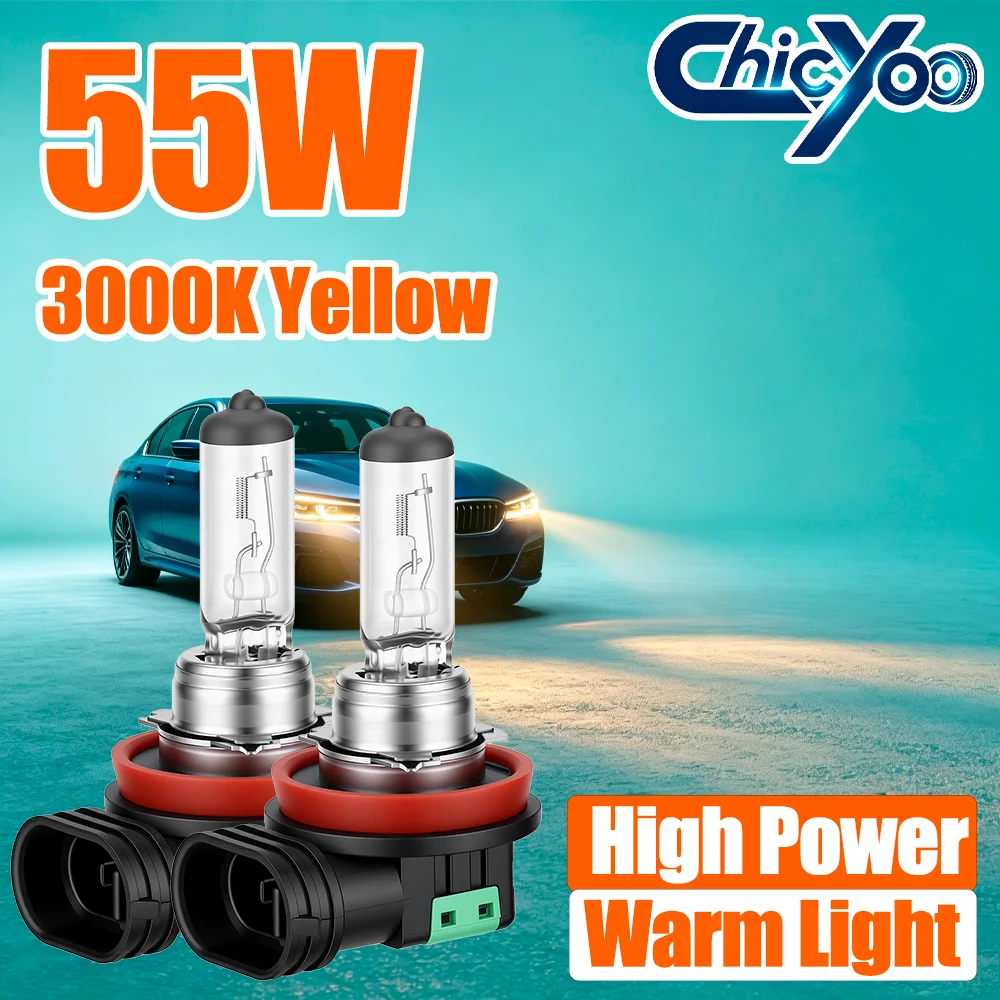 2 Stück Universelle 55W 3000K Gelbe 9005 HB3 9006 HB4 H11 H8 H9 Halogen-Scheinwerferlampen H7 H1 H4 Frontlicht Canbus Fehlerfrei 12V