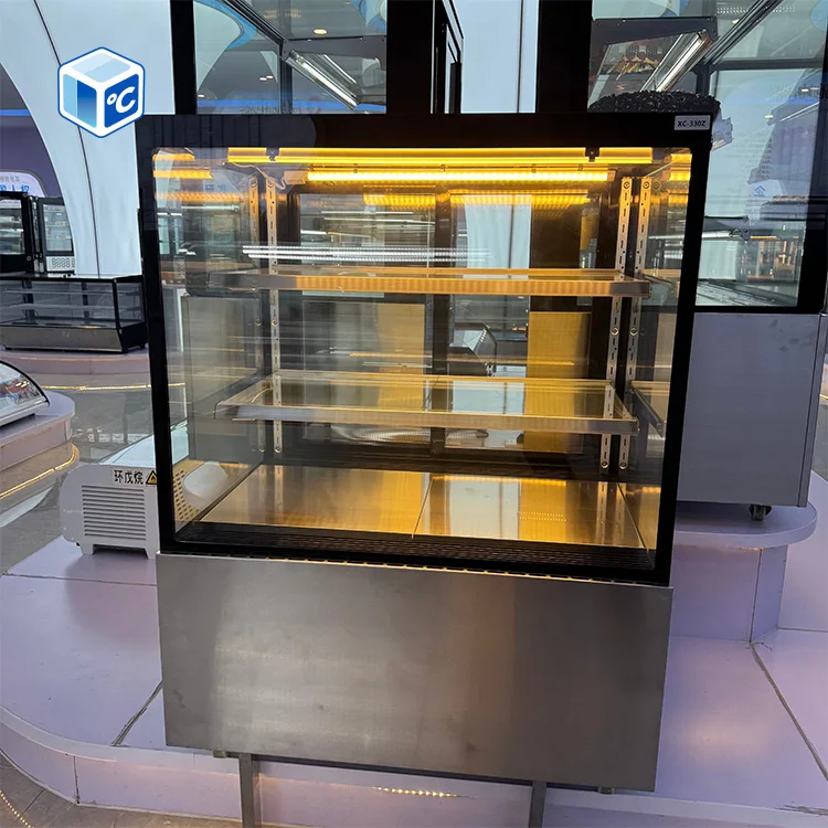1200x675x1215mm BJD-173 Commercial Cake Display Refrigerator Fan Cooling R290 2 Shelf LED Bakery Cafe Supermarket Display Case