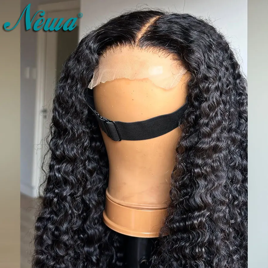 Newa الشعر 100% الشعر البشري 5x5/6x6 HD الدانتيل إغلاق شعر مستعار غلويليس مجعد 13x6/13x4 HD الدانتيل الباروكات الأمامية قبل قطعها عقدة ابيض