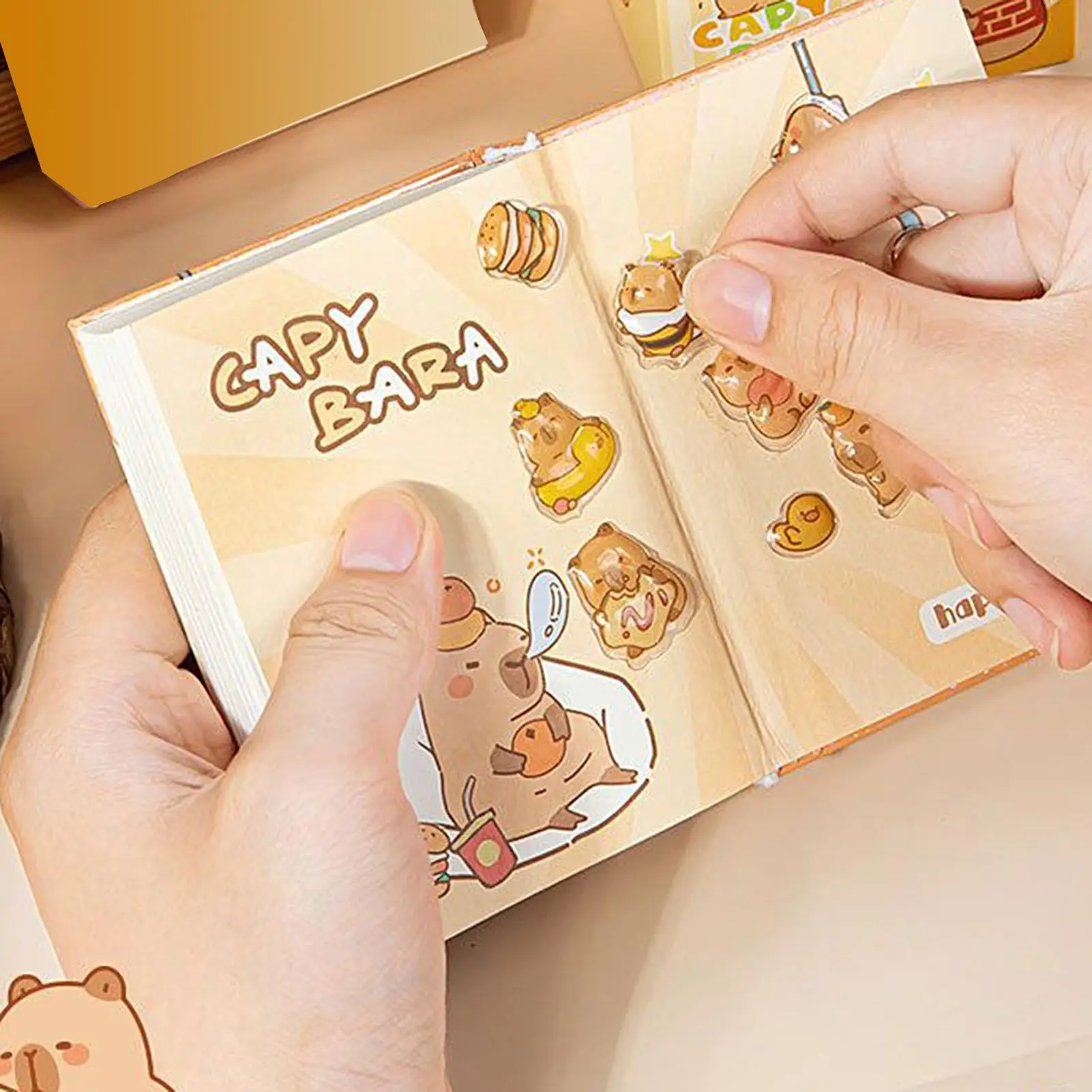 ملصقات ثلاثية الأبعاد كابيبارا الديكور ملصقات الزخرفية للأطفال الفتيات المراهقين الكبار هدايا الحفلات جراب هاتف سجل القصاصات مخطط