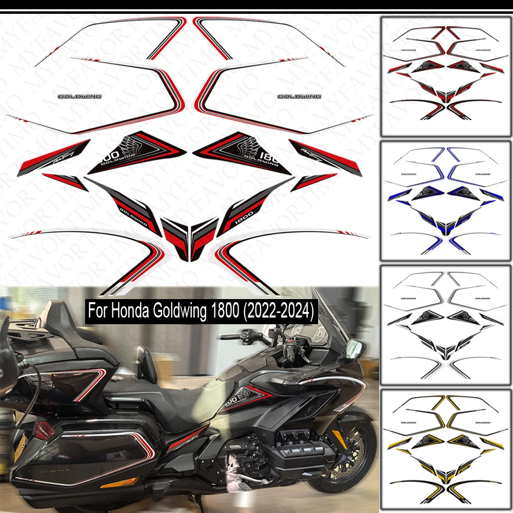 

Fit For Honda Gold wing GL1800 F6B Backrest Trunk Luggage Cases Fuel Tank Pad Fairing Fender Modified Stickers Kit 2022 - 2024