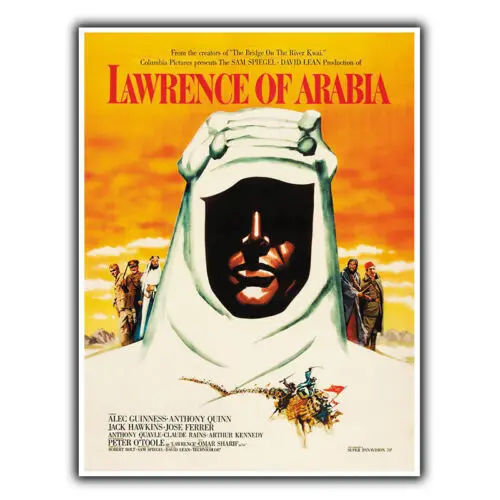 LAWRENCE OF ARABIA ;62 METALLSCHILD WANDPLAKAT Film-Filmwerbeplakat Kunstdruck-Aluminium