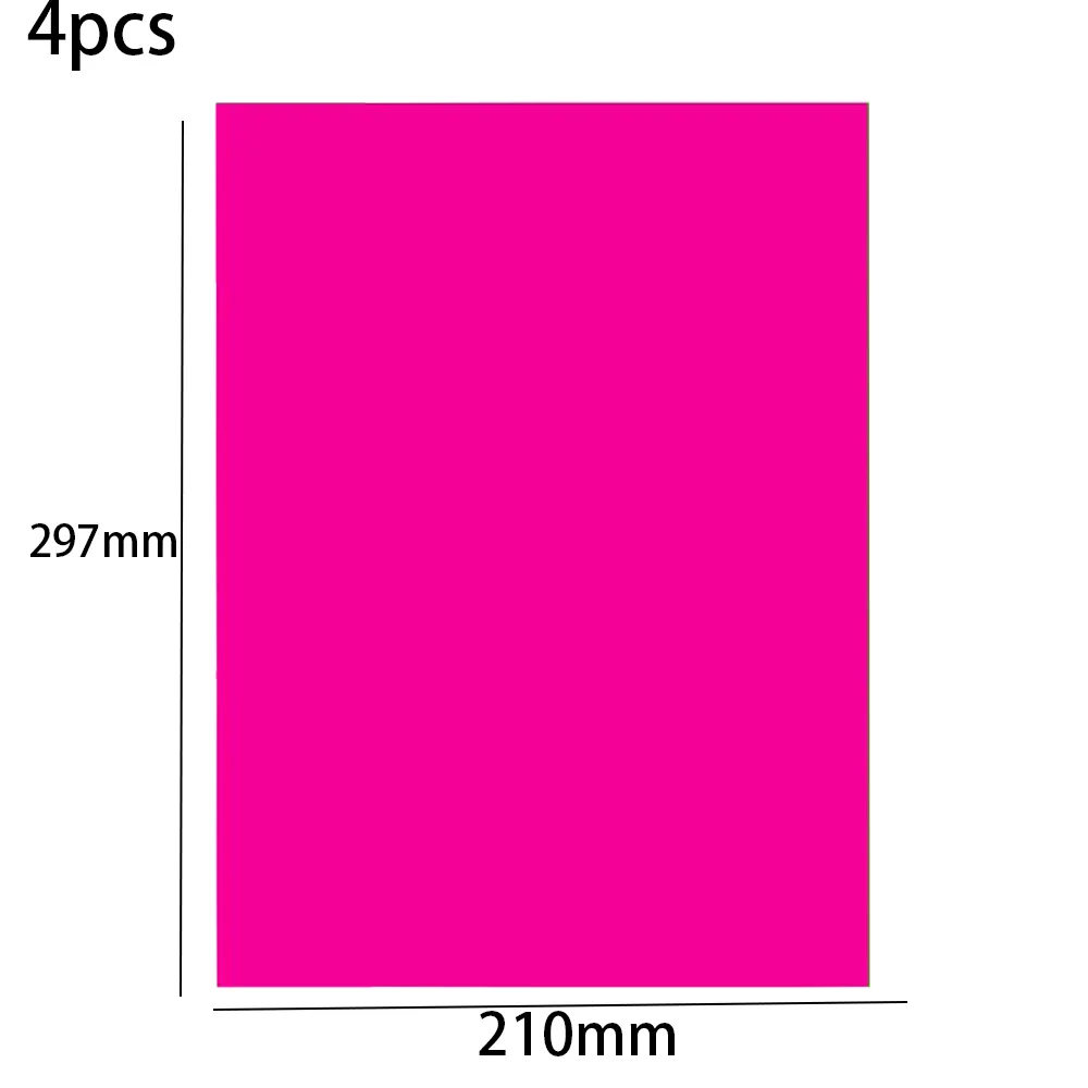 4 Sheets/Set Neon Glow in the Dark Paper Cardstock UV Blacklight Reactive Fluorescent Birthday Wedding Dance Floor Decorations