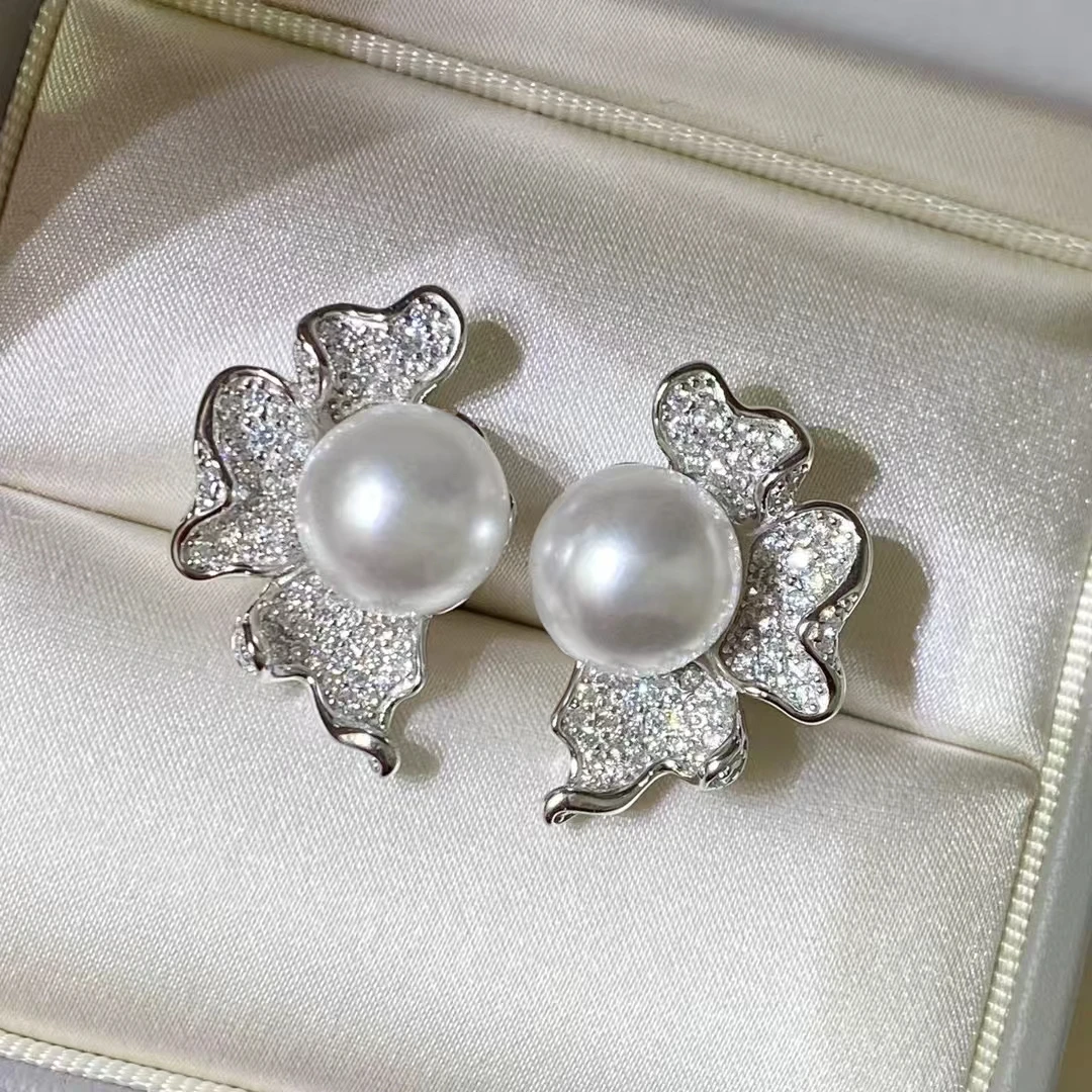 

Wholesale 925 Sterling Silver Earrings Mount Findings Settings Base Mounting Parts Accessory for 8-10mm Pearls