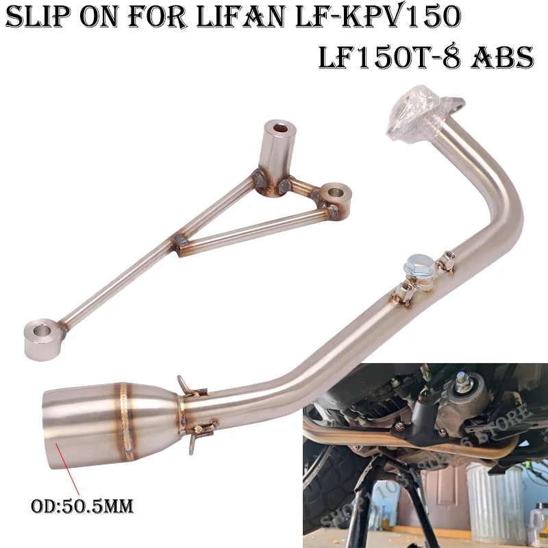 

Slip On For LIFAN LF-KPV150 LF150T-8 ABS Motorcycle Exhaust Escape Modified Front Middle Link Pipe Scooters Connect 51MM Muffler