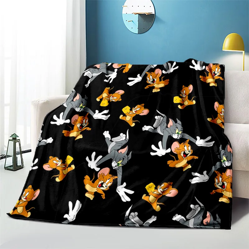 T-Tom Jerry blanket Children's cartoon mouse pattern all seasons soft home blanket thin sofa set bed sheet thermal blanket.