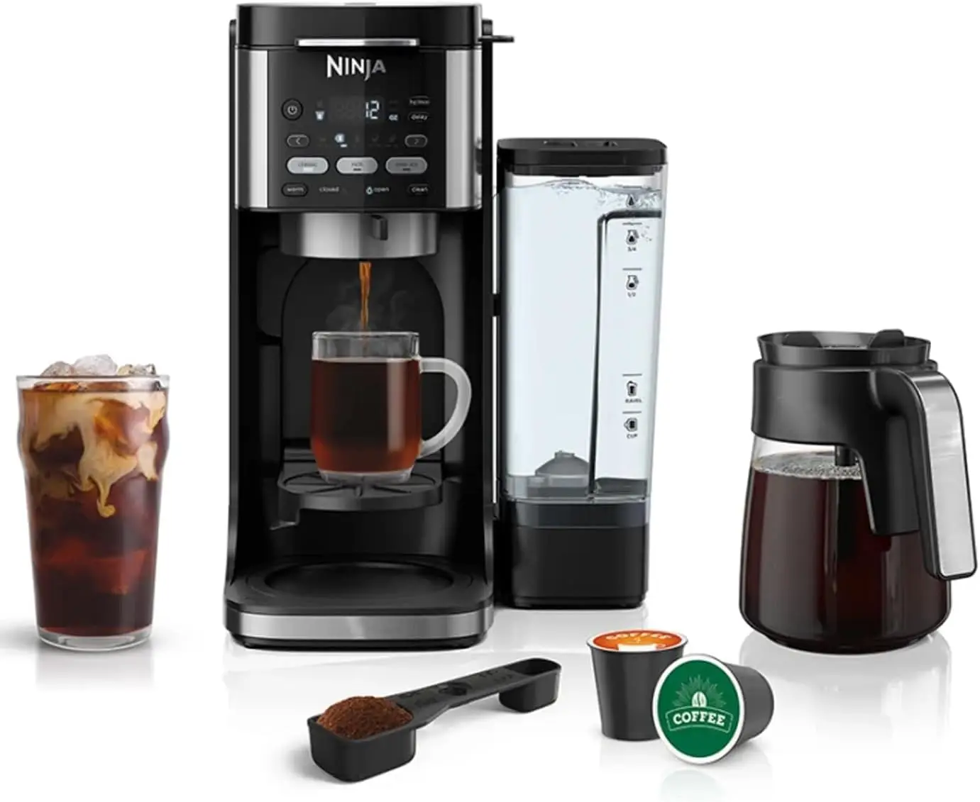 Hot & Iced Coffee Maker, Black (Renewed) – Includes 2-Year Enhanced Protection Plan Bundle