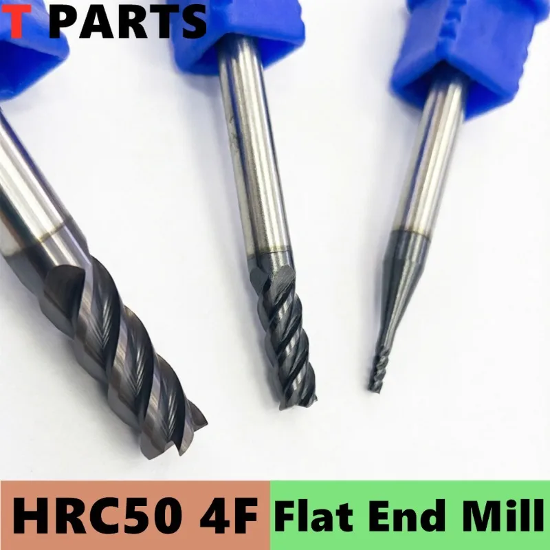 

1MM 1.5MM 2MM 2.5MM 3MM 4MM 5MM 6MM 4F HRC50 Milling Cutter Tungsten Carbide Flat End Mills NC Router Bits Endmill Metal Cutter