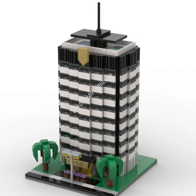 

606 деталей MOC: Модульные здания-отели (2 шт.) – Конструктор, Рождественский подарок, Сборная игрушка, DIY-украшение для демонстрации, Идеально для развития творчества