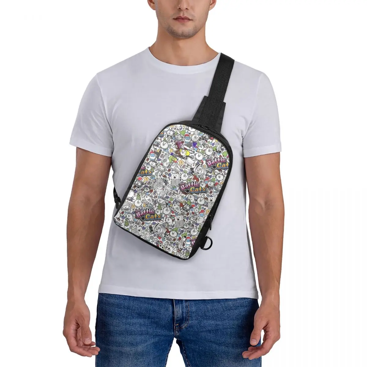 

Нагрудная сумка с боевыми кошками, рюкзак через плечо, сумка через плечо для мужчин, дорожный походный рюкзак