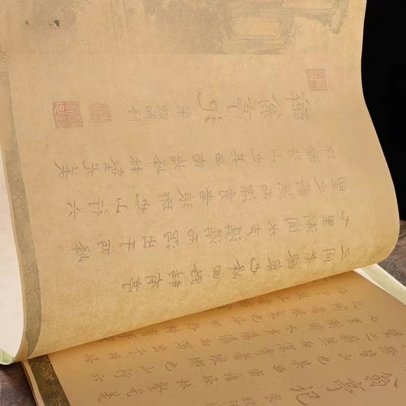 Long Scroll Imitation Calligraphy Copybook Hand-copied Red Text Zhengming Small Regular Script Soft Brush Calligraphy