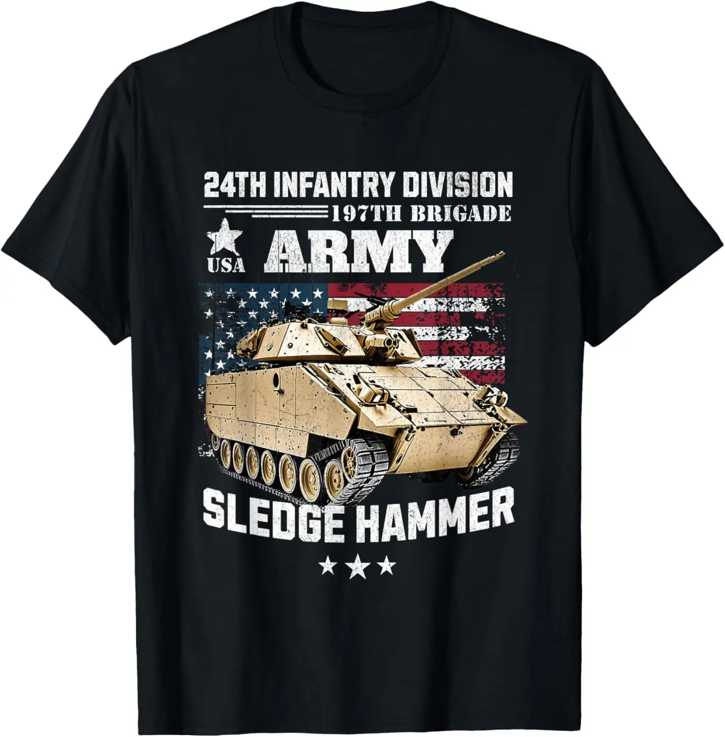 

US Army 24th Infantry Division 197th Brigade Veteran Pride T-Shirt 100% Cotton O-Neck Short Sleeve Summer Casual Mens T-shirt