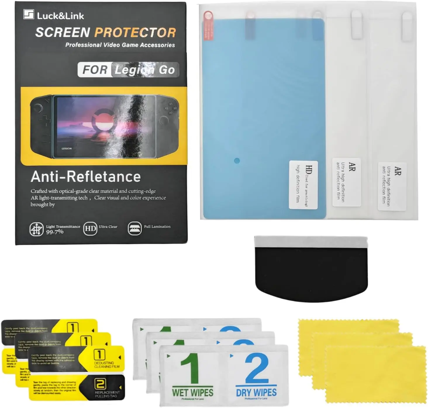 

3-Pack AR Screen Protector Designed for Legion Go, Ultra High Definition/Reduce Reflection, Anti-Reflectance Film (AR*2/UHD*1)