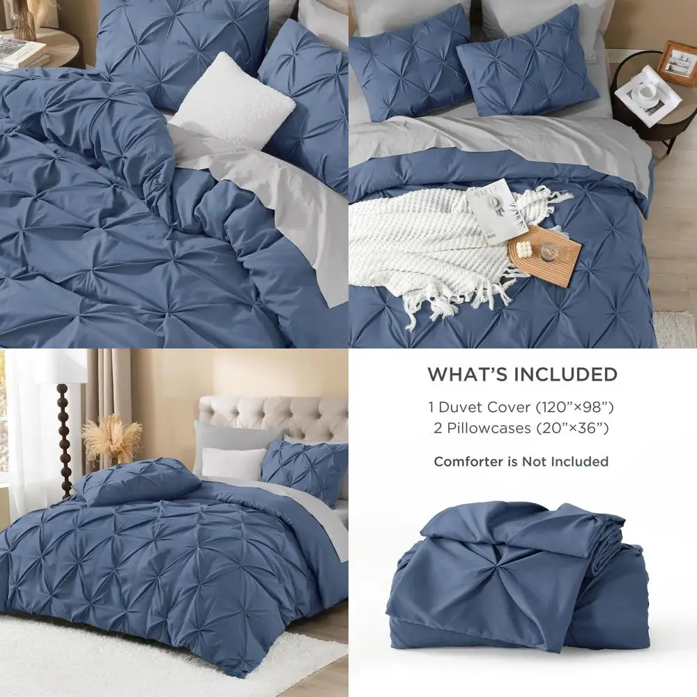 

Комплект пододеяльников King Size Ocean Blue со складками, 2 наволочками, застежкой на молнии и угловыми галстуками