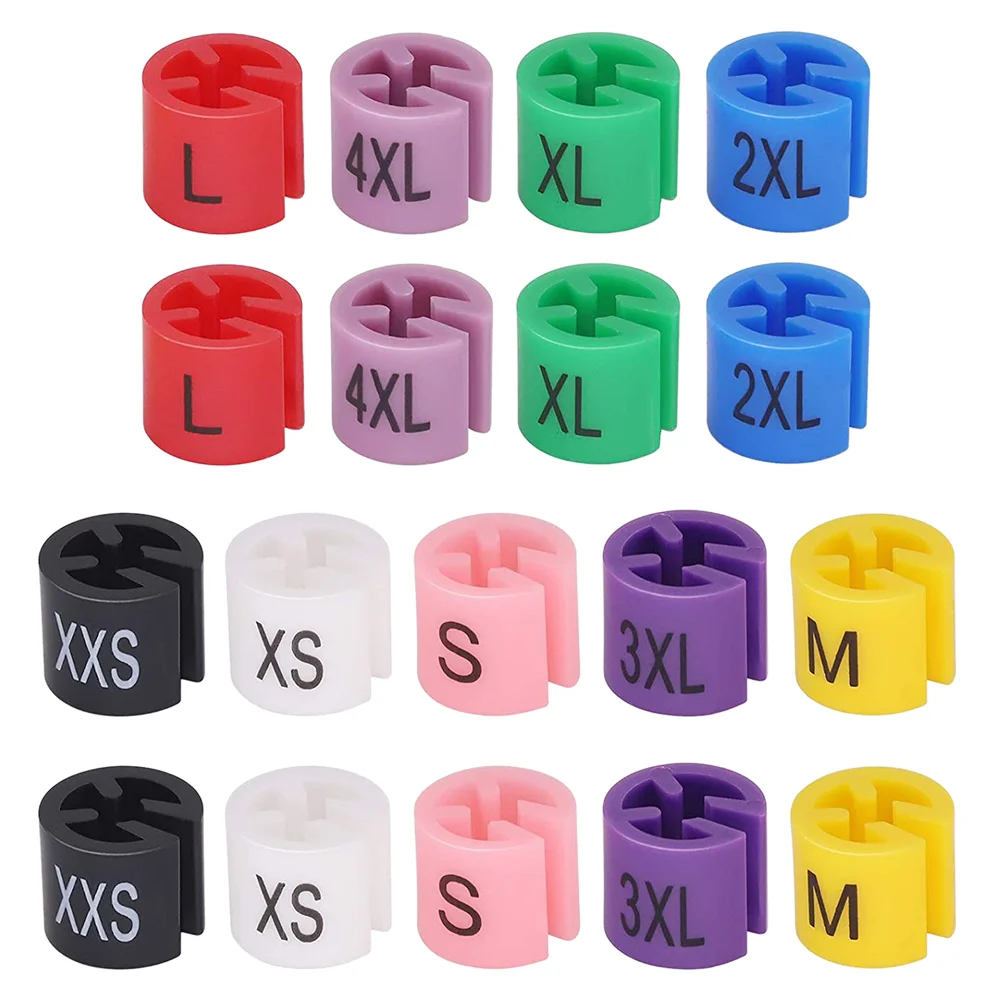 180Pcs Plastic Clothes Hanger Size Markers Color-Coding Hanger Sizes Marker Kits