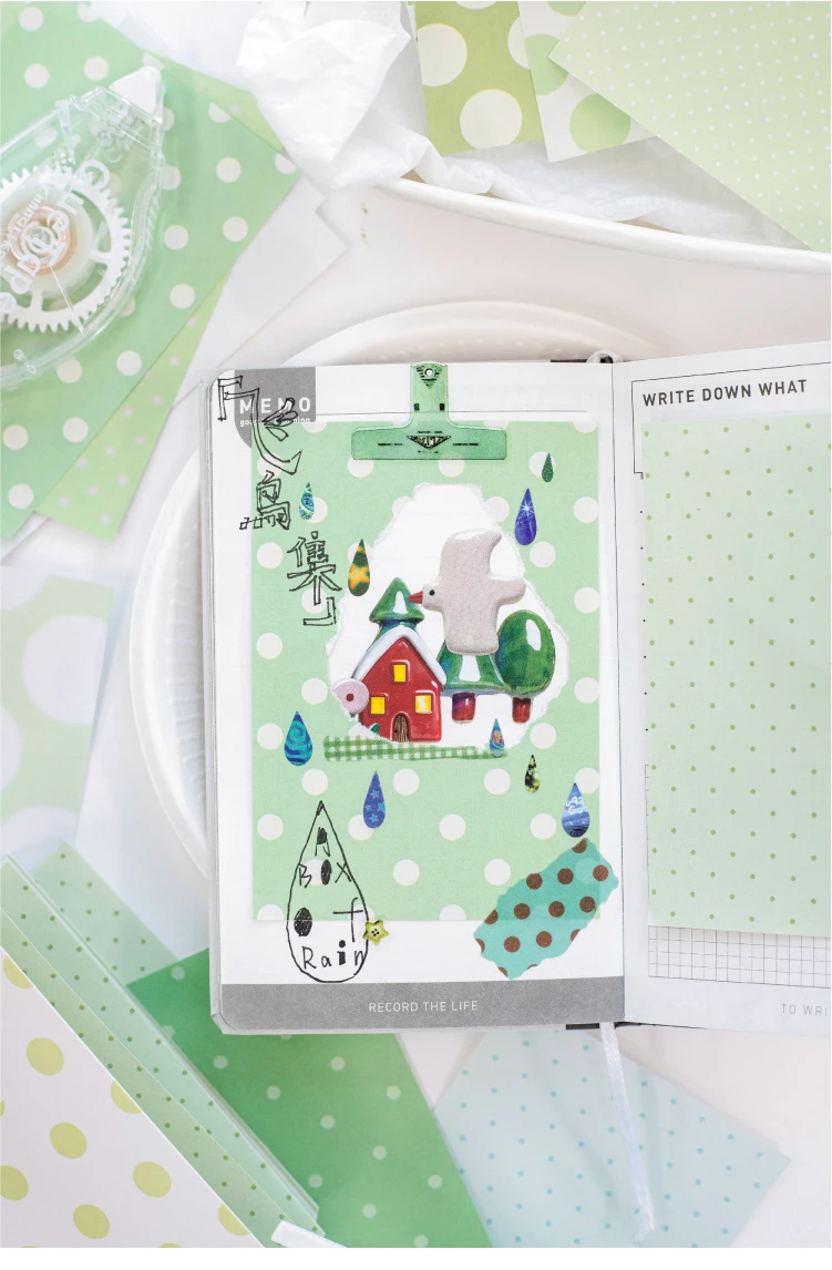Journal GO 200 Seiten Punktemuster und Zucker-Motiv Notizbuch Niedliches Polka-Dot-Muster Dekoratives Papierblock für Journaling und Scrapbooking – Detail 13