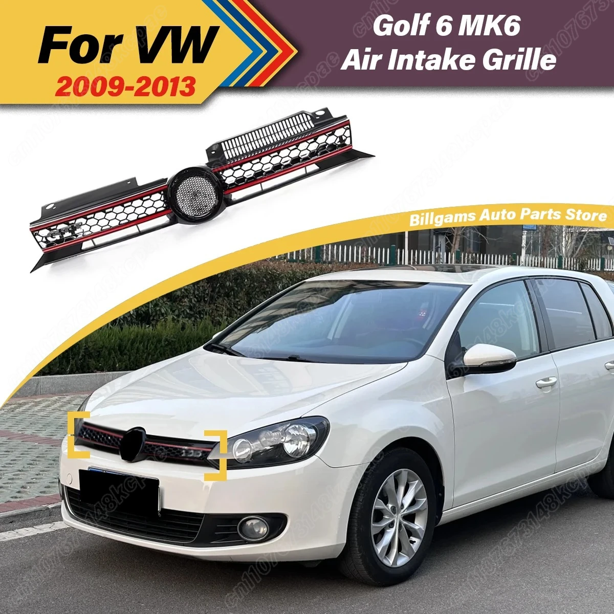 

For Volkswagen Golf 6 MK6 2009 2010 2011 2012 2013 GTI Style Car Front Bumper Intake Grille Racing Radiator Decoration Body Kit