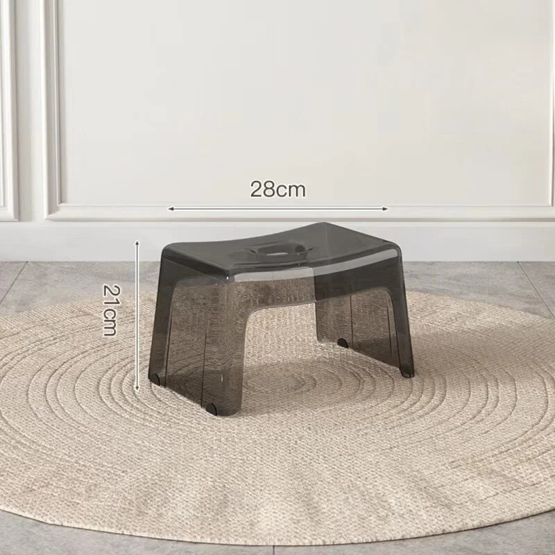 Clear plastic stool thickened home bathroom low stool stackable durable spare high stool acrylic dining room chair waterproof