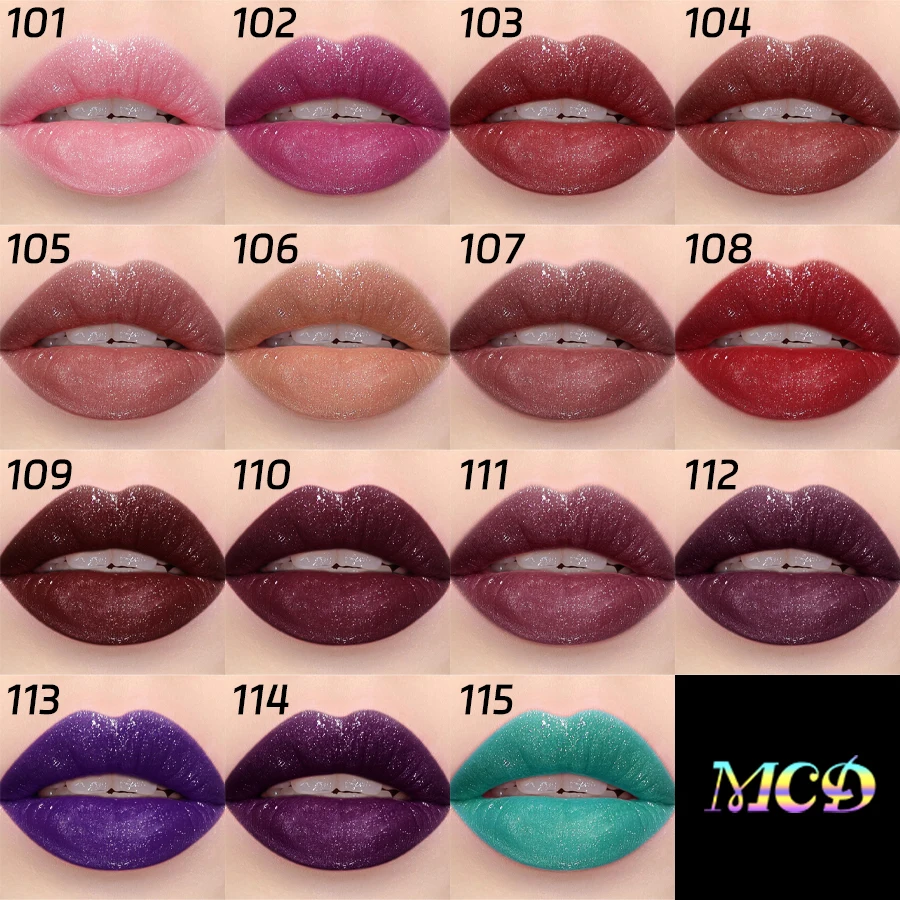 15 色グリッターリップ釉薬長期的な防水液体口紅露状仕上げリップオイルリップティントメイクアップパールリップグロス化粧品
