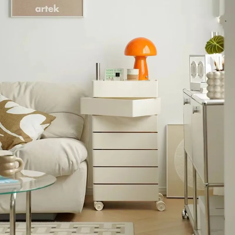 الحد الأدنى من البلاستيك طاولة جانبية لغرفة النوم منضدة طاولة القهوة قابل للتعديل المتداول صالون الشعر عربة مع عجلات أثاث المنزل #5