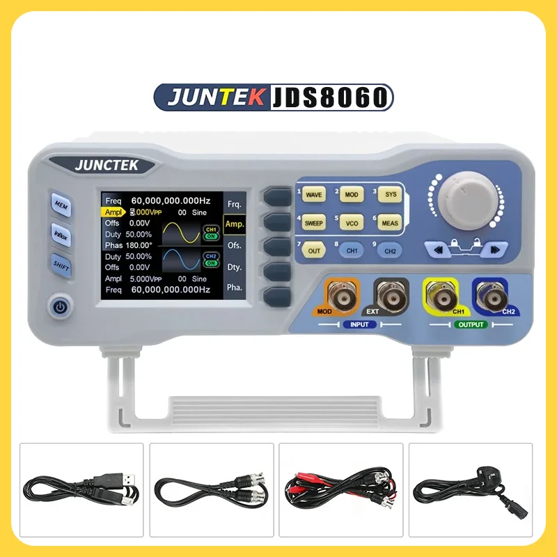 JUNCTEK JDS8060 JDS80800 Function Arbitrary Waveform Generator, Signal Source 275MS/s 14 Bit Frequency Meter 60MHz 80MHz