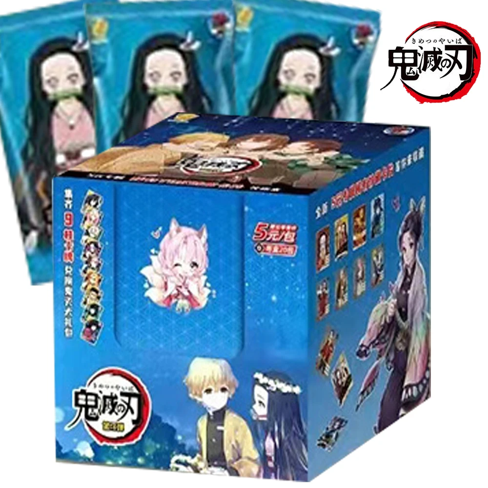 Original Demon Slayer Collection Cards Kamado Tanjirou Agatsuma Zenitsu Character Transparent Card Birthday Gift for Children