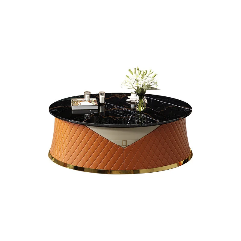 

Light luxury marble coffee table combination living room household corner table minimalist post-modern side table