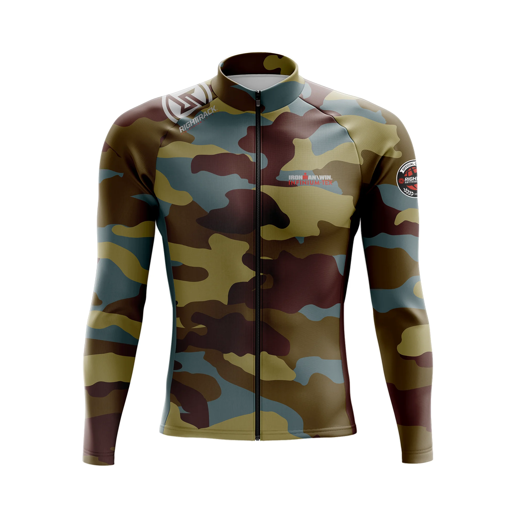 IRONMAN2023 RT Winter Cycling Jersey Camo INFINIUM-TEX Thermal Fleece Long Sleeve Jackets Outdoor Road Bike Apparel