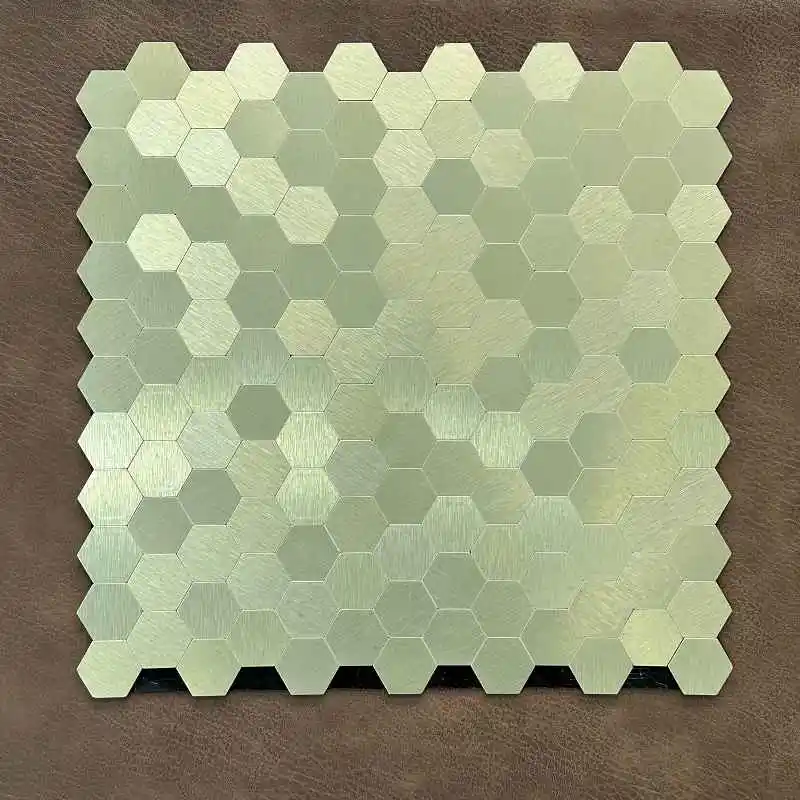 

4pcs/lot Mosaic Wall Tile Peel And Stick Self Adhesive Waterproof Aluminum composite hexagon Kitchen Bath Tile Backsplash 179