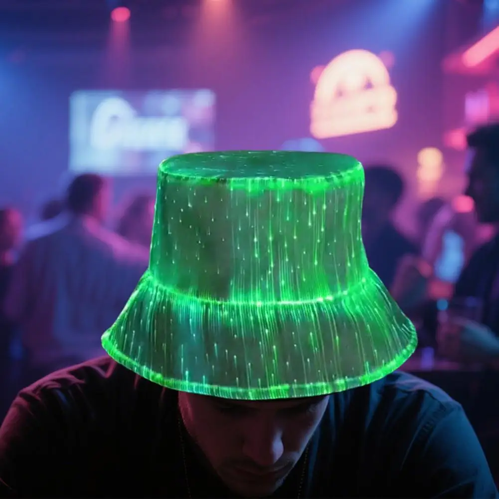 

Multifunctional Hat Usb Rechargeable Led Fisherman Hat Neon Rave Bucket Cap for Edm Festival Gear 7 Colors Glow Dark Party Hats