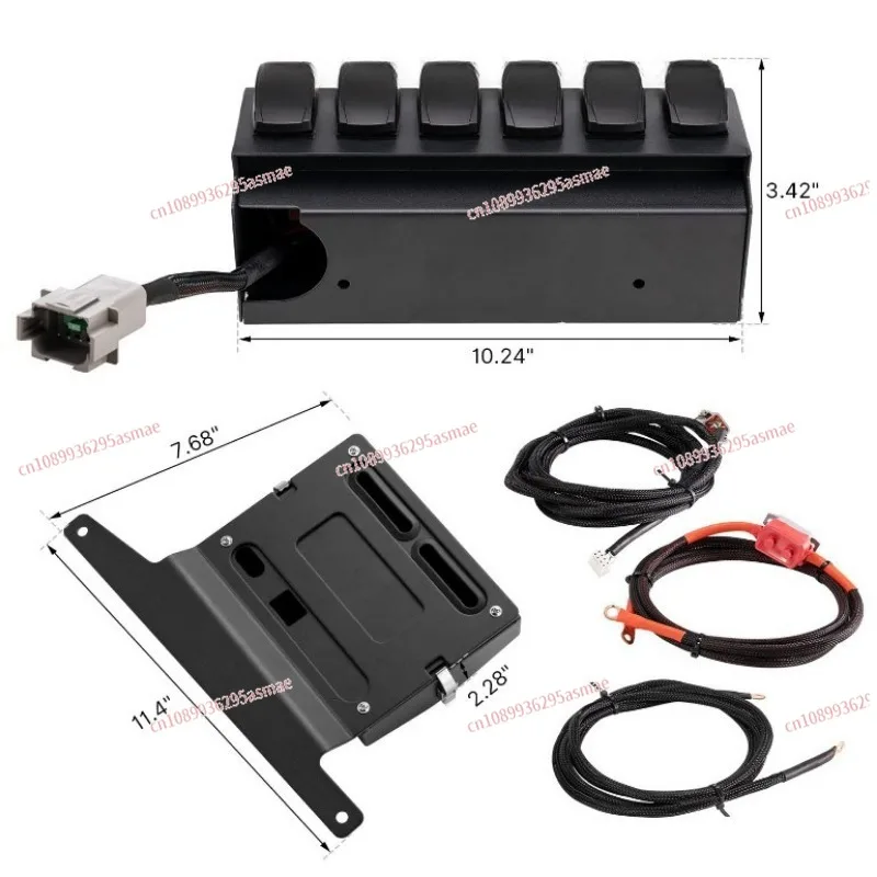 JL 6-Gang Auto Dimmer Switch Panel Assembly, Complete Automotive Relay Control System with Pre-routed Wiring Harness Kit