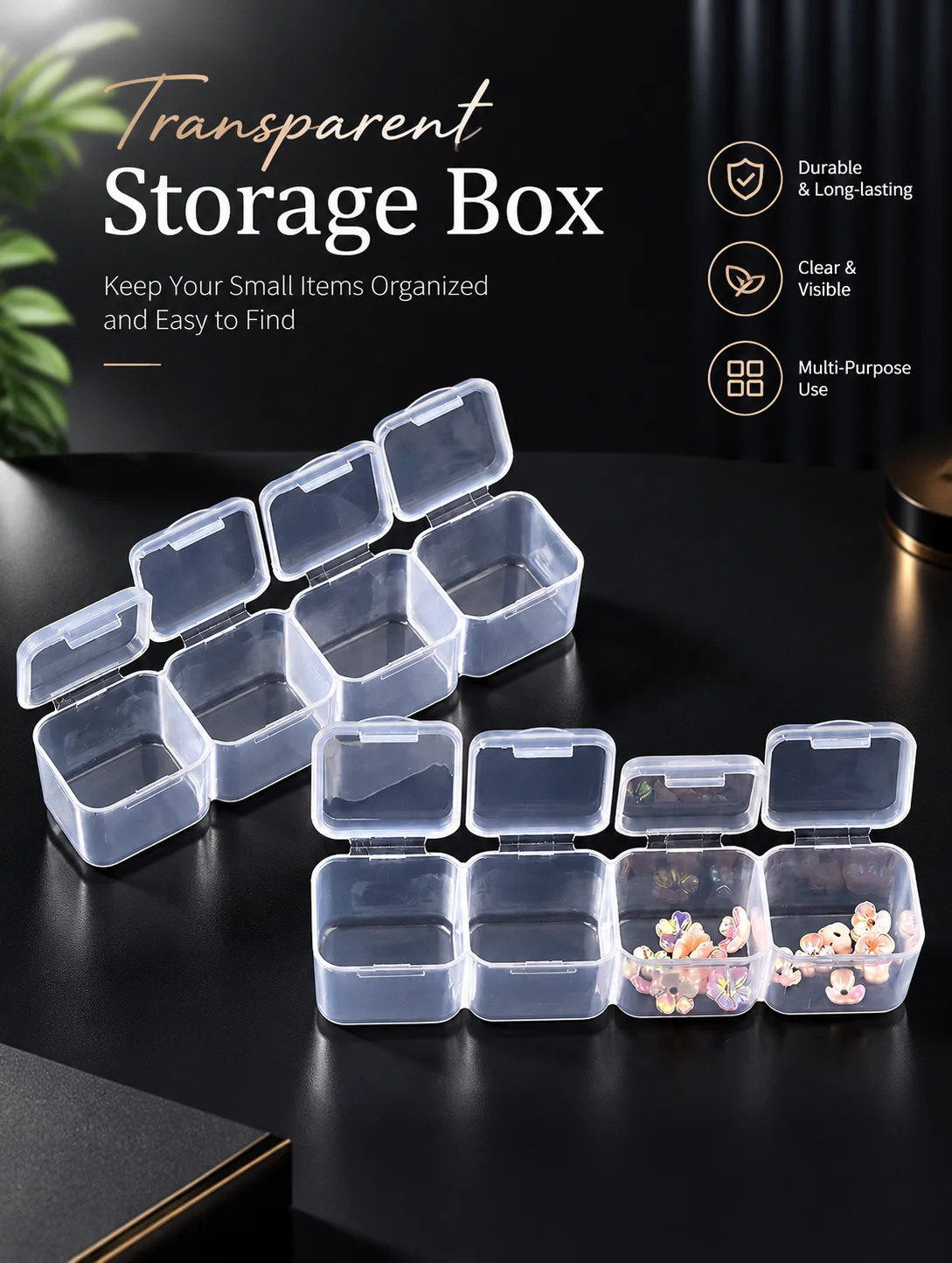 28 Grids Transparent Nail Art Storage Box Mini Rhinestone Organizer Jewelry Holder Portable Manicure Tool Case Salon Home - view 6