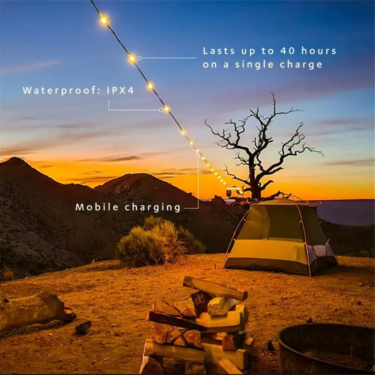 Фонари на солнечной батарее для кемпинга