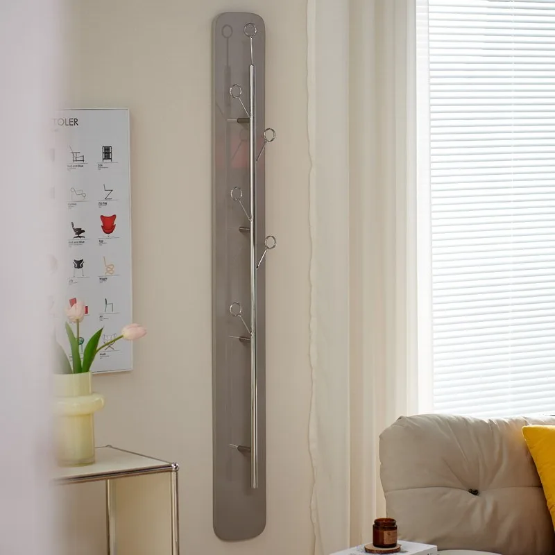 Rack de roupas de aço inoxidável sem perfuração, suspensão de parede para casa, rack de saco para sala de estar, quarto simples, casaco ra