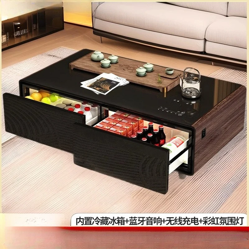 Smart coffee table refrigerator integrated 135L with Bluetooth music tempered glass