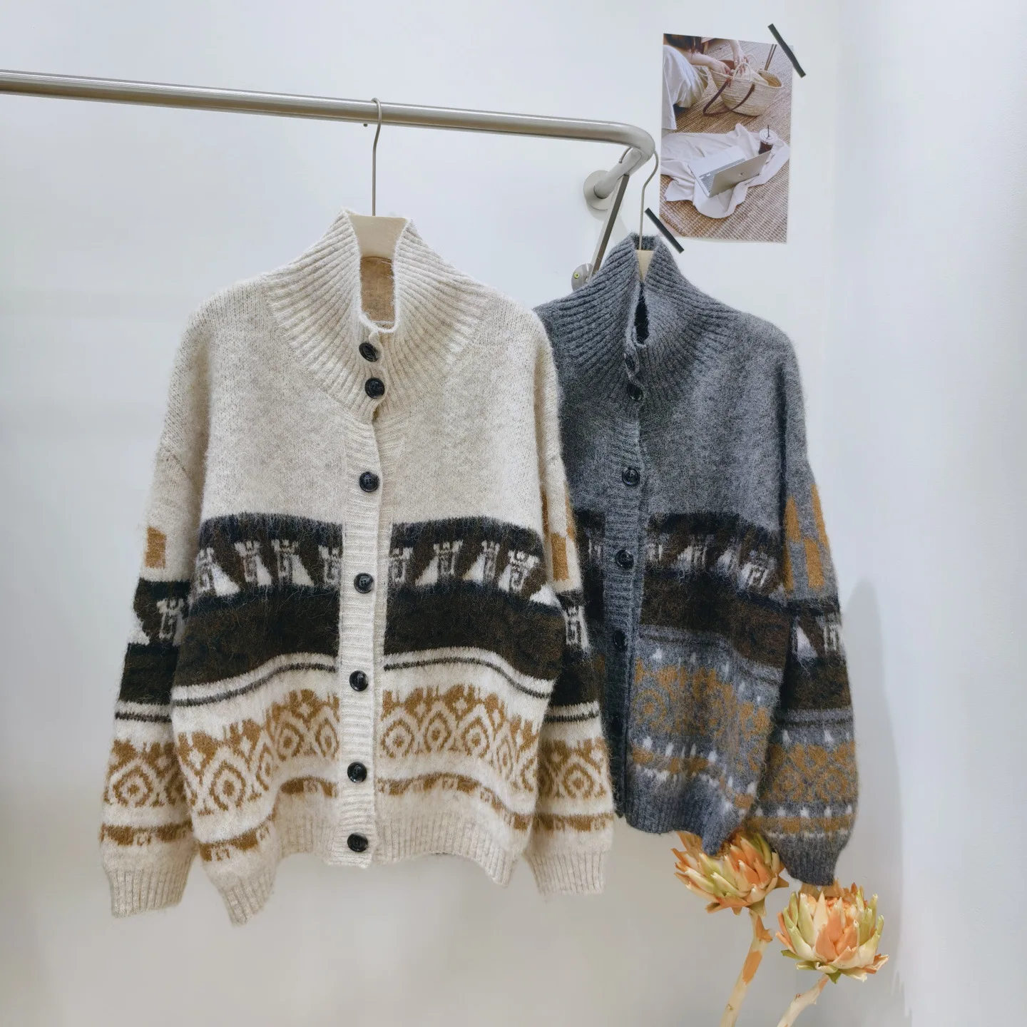 

Vintage Cardigan Oversized Sweater New Japanese Harajuku Women Knitted Sweater Hip Hop Streetwear Loose Knitwear Top