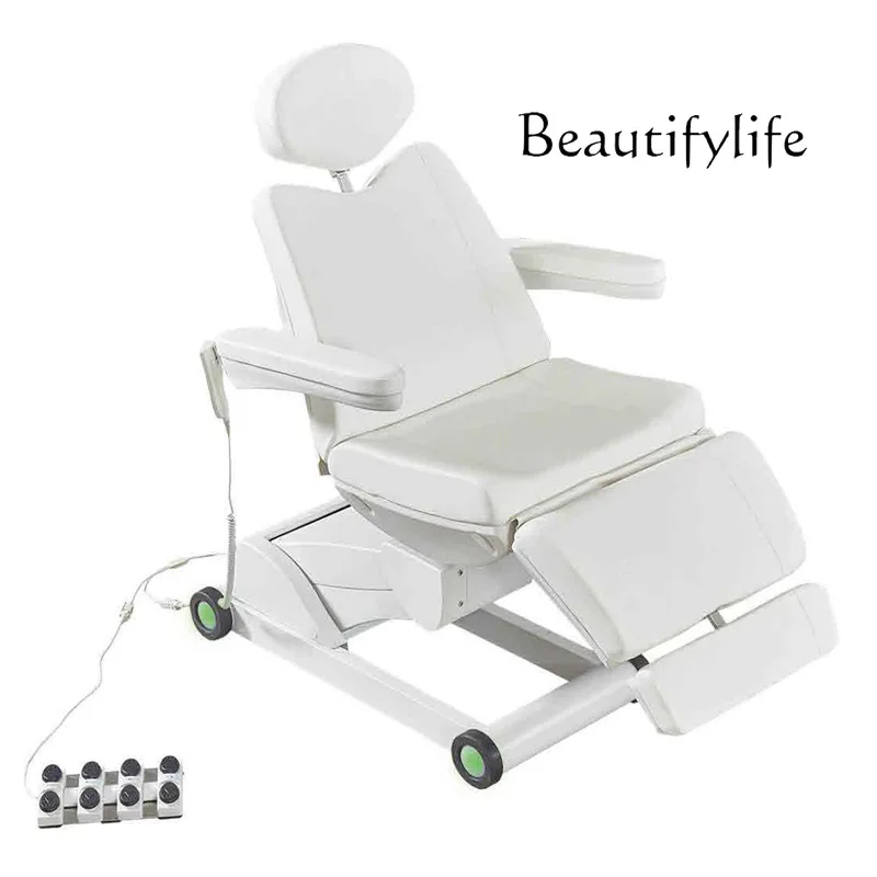 

Electric beauty examination and treatment bed Body tattoo embroidery bed Lifting folding bed with wheels