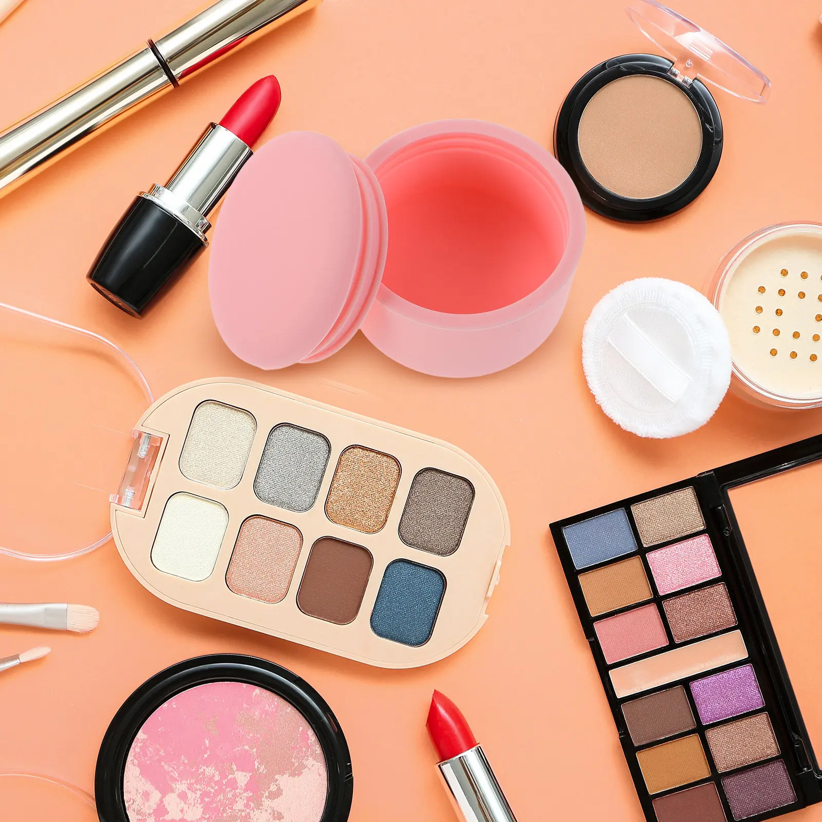 

Набор из 2 силиконовых дорожных баночек: маленькие портативные герметичные контейнеры для кремов для ухода за кожей, органайзер для косметики и туалетных принадлежностей, коробка для хранения