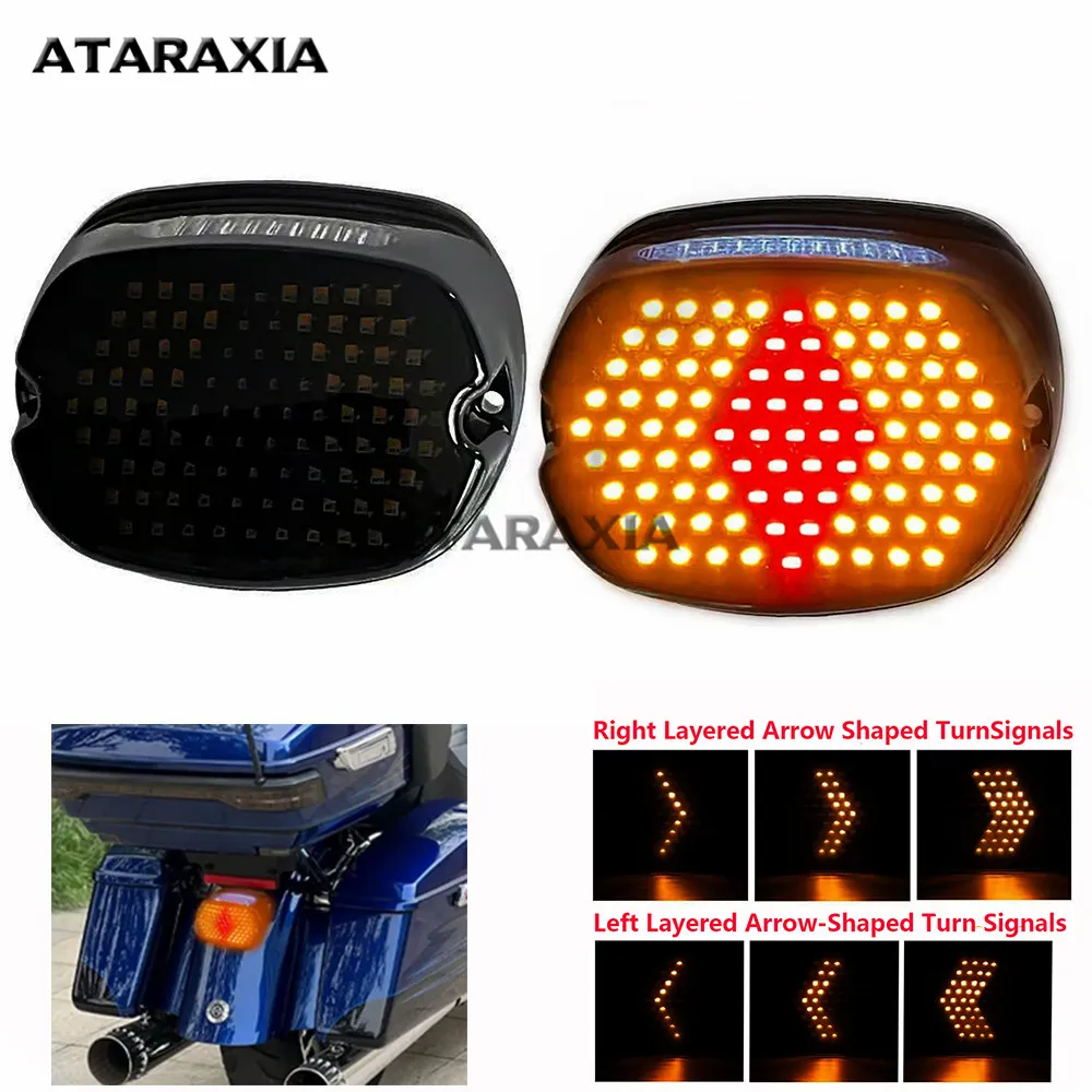 

New Motorcycle Rear Tail Light LED Brake Running Smoke Lamp Taillight For Harley Touring Softail Dyna Sportster XL883N XL1200