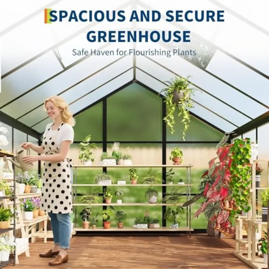 house, Feet house for Outdoors, Walk-in House with Ground Nails and Vent Windows, Sliding Lockable Door, Polycarbonate houses f