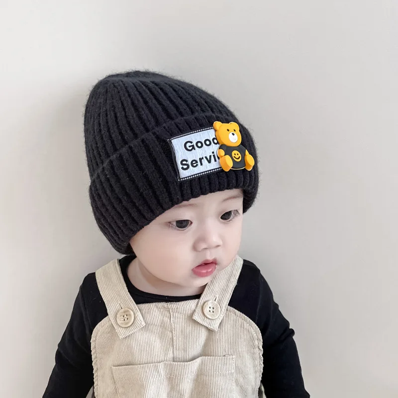 Children's Hat Autumn and Winter Three-Dimensional Bear Woolen Cap Boys and Girls Baby Hat Baby Hat